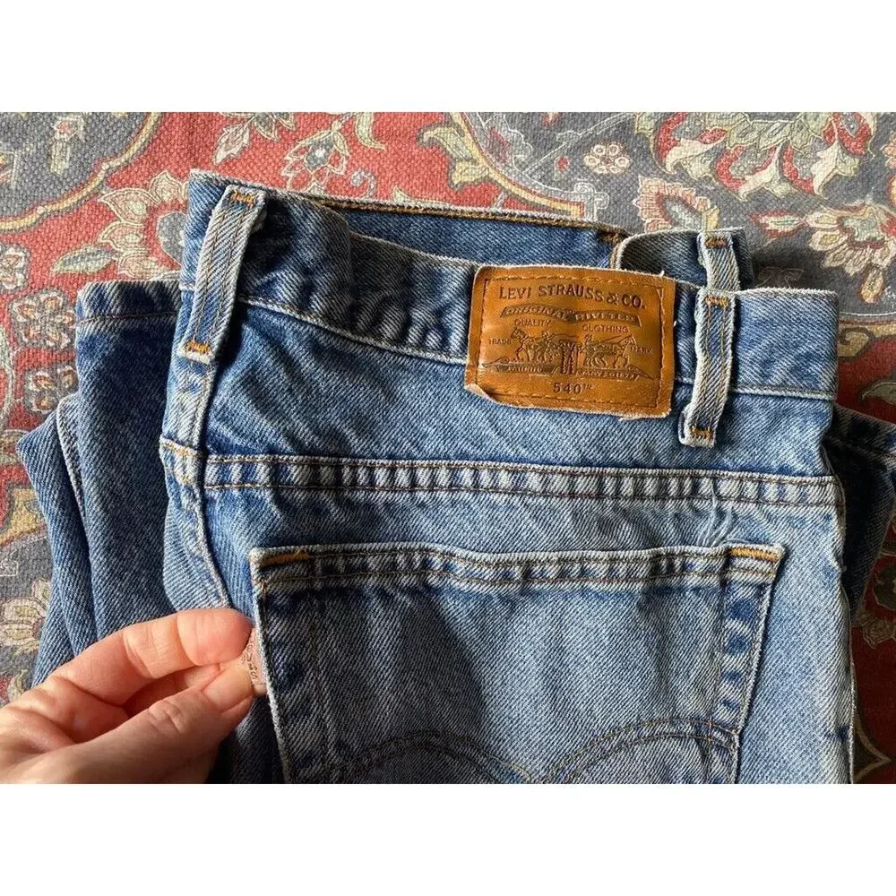 Levis 540 Jeans Mens 38x30 (Fits 36x30) Relaxed‎ Straight Brown Tab VTG 90s 0391
